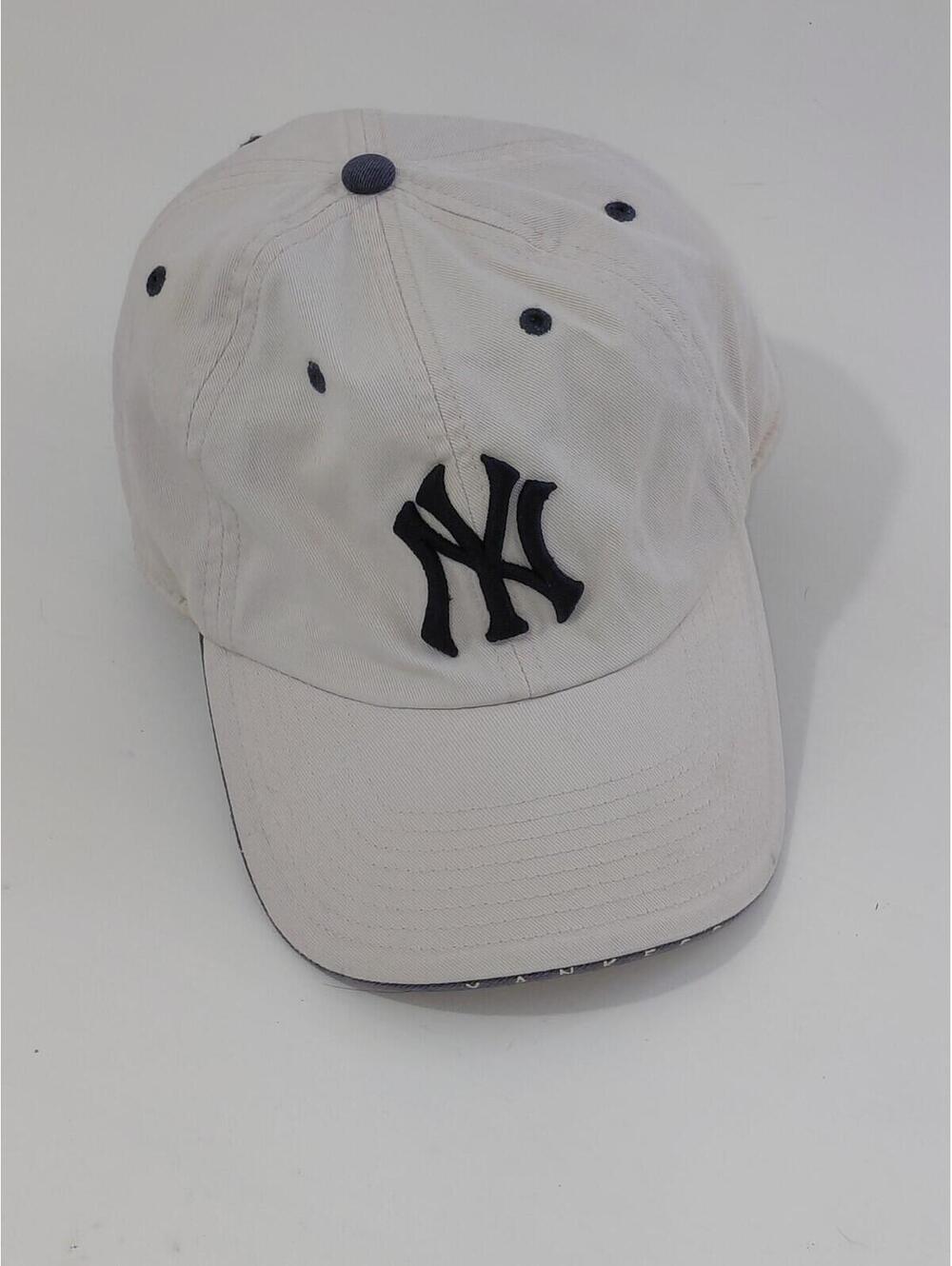 Vintage New York Yankees Hat Beige Strapback Twins Genuine Merchandise